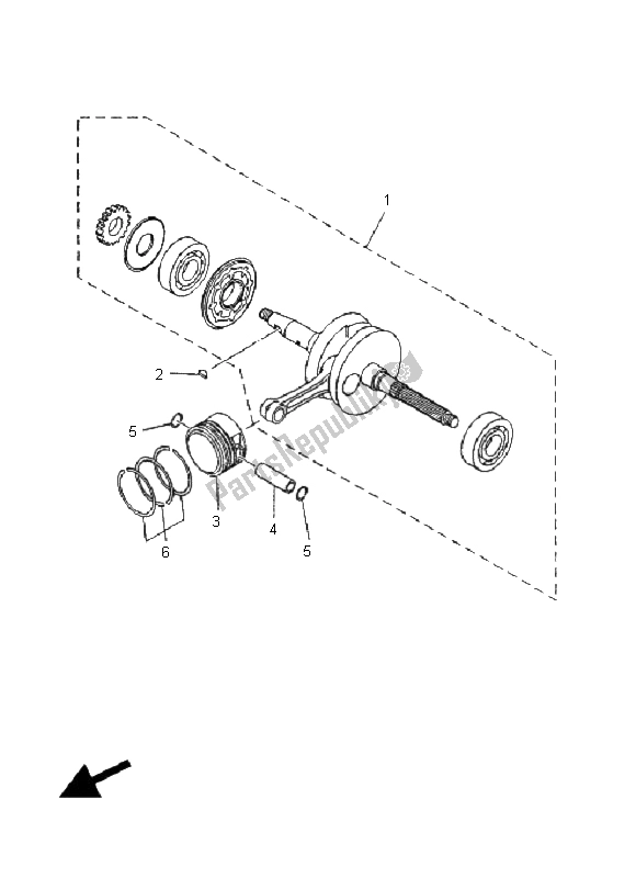 All parts for the Crankshaft & Piston of the Yamaha YP 125R E Majesty 2008