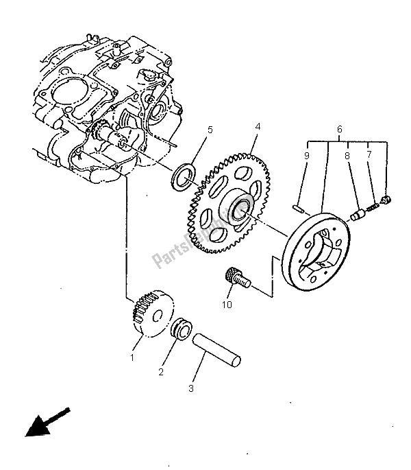 All parts for the Starter of the Yamaha SR 125 1997