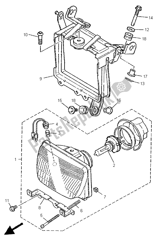 Tutte le parti per il Faro del Yamaha XT 600E 1997