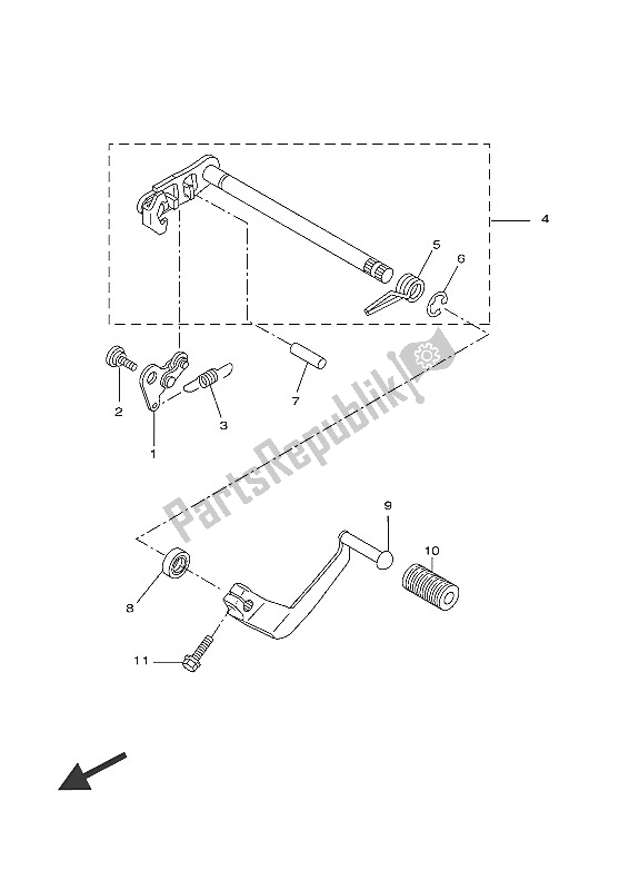 Wszystkie części do Wa? Ek Zmiany Biegów Yamaha MT 125 2016