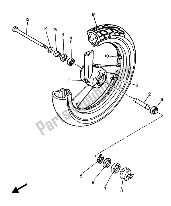 Todas las partes para Rueda Delantera de Yamaha FZR 1000 1987