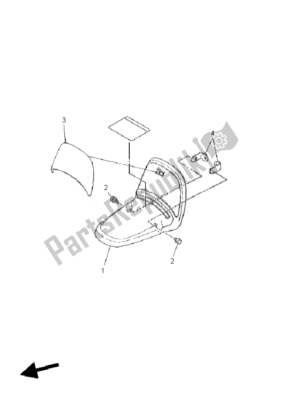 All parts for the Front Fender of the Yamaha PW 50 2010