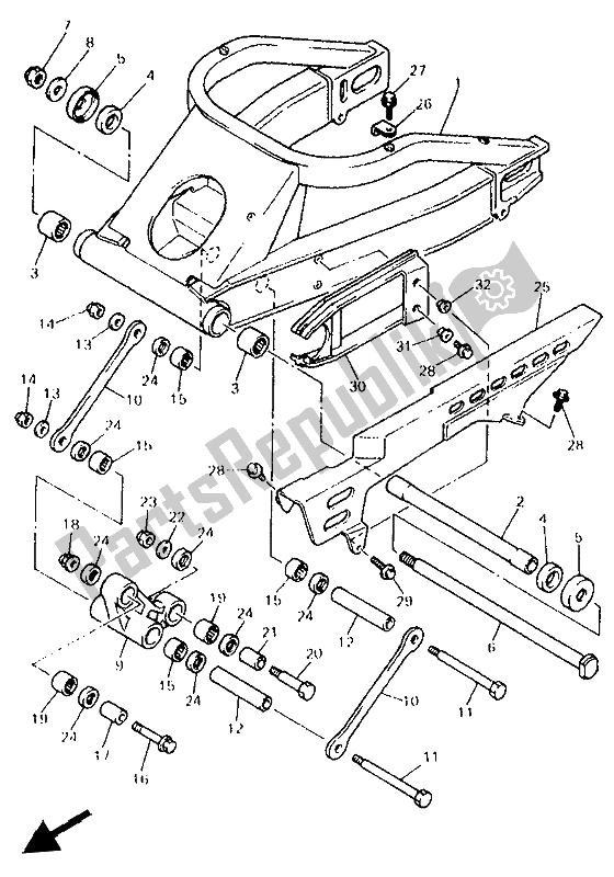 Todas as partes de Braço Traseiro do Yamaha YZF 750R 1994