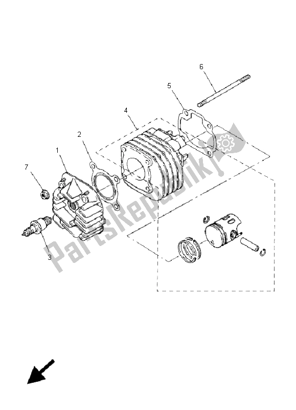 Todas as partes de Cilindro do Yamaha YN 50R Neos 2006