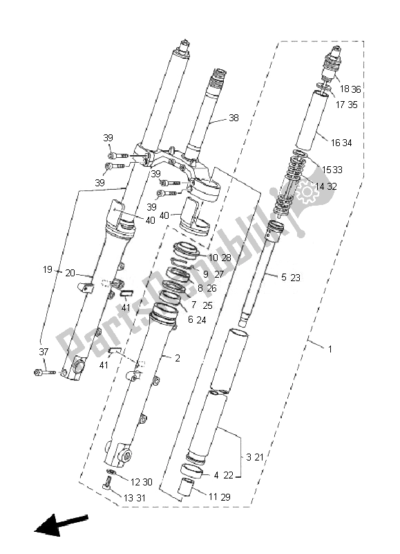 All parts for the Front Fork of the Yamaha TDM 900A 2010