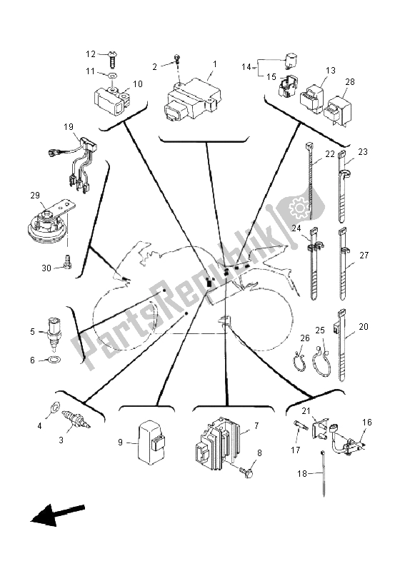 Toutes les pièces pour le électrique 2 du Yamaha YZF R 125 2011