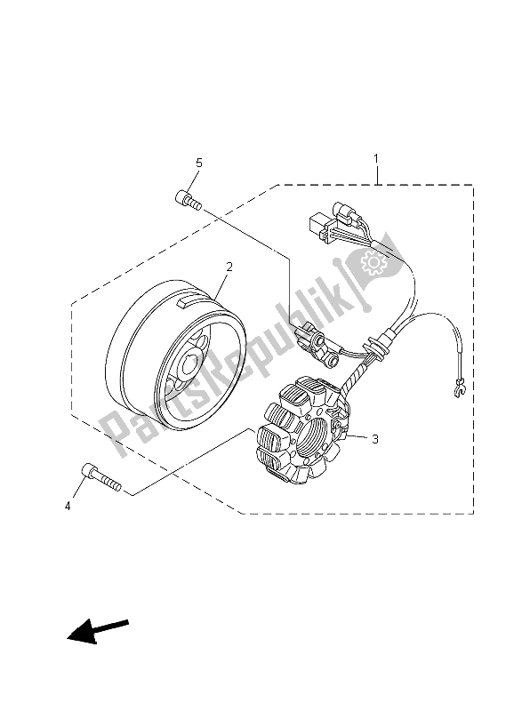 All parts for the Generator of the Yamaha XT 125R 2006