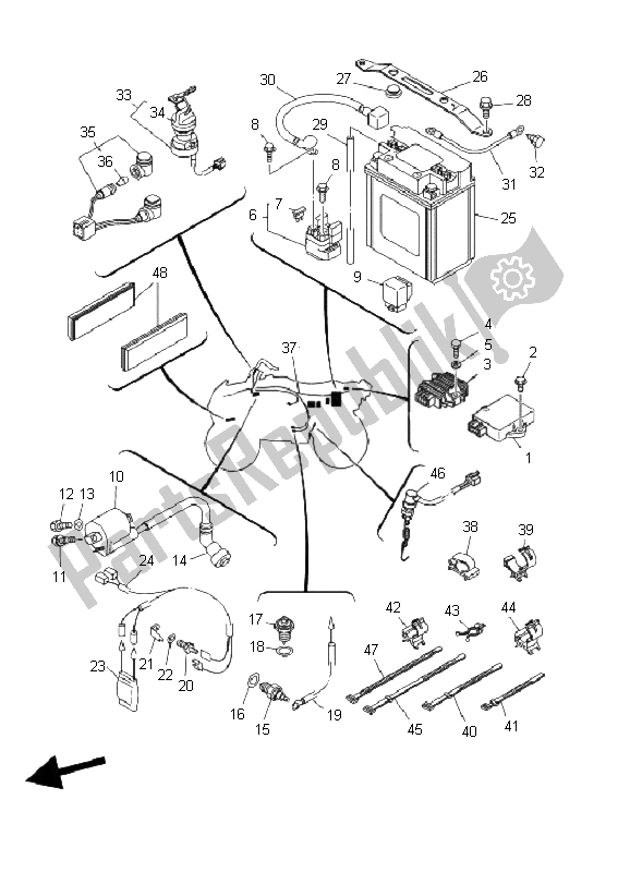 Toutes les pièces pour le électrique 1 du Yamaha YFM 250 Bear Tracker 2X4 2002