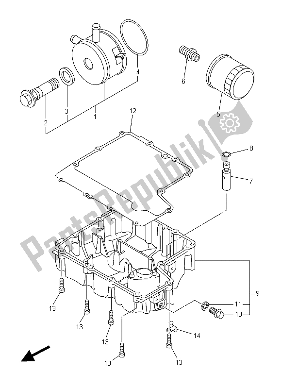 All parts for the Oil Cleaner of the Yamaha XJ6 NA 600 2015