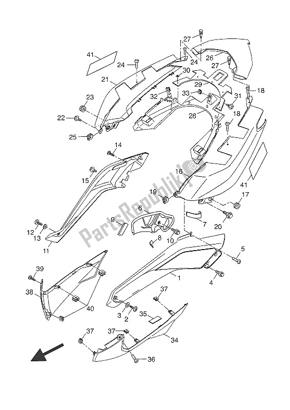 Todas las partes para Cubierta Lateral de Yamaha YP 125R 2016