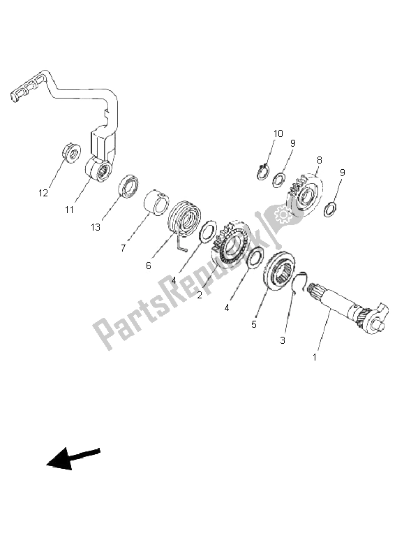 All parts for the Starter of the Yamaha TT R 125E SW LW 2011