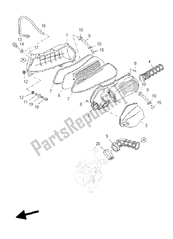 Todas las partes para Ingesta 2 de Yamaha YP 250 RA X MAX 2011