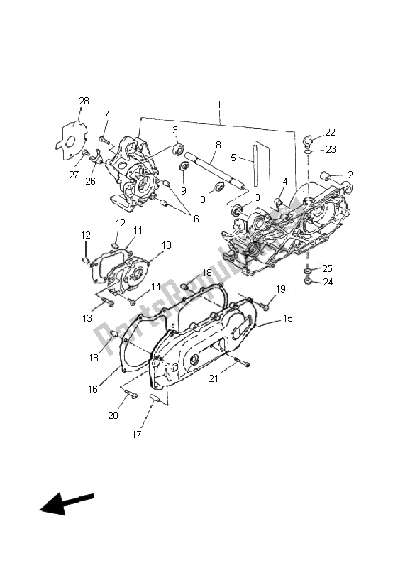 All parts for the Crankcase of the Yamaha CS 50R AC JOG 2010