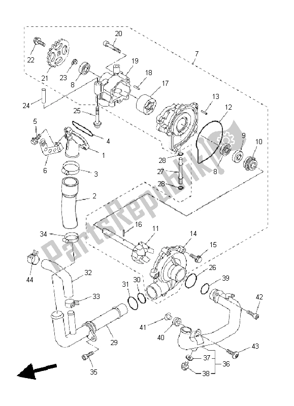 Tutte le parti per il Pompa Dell'acqua del Yamaha FZ1 SA Fazer 1000 2011