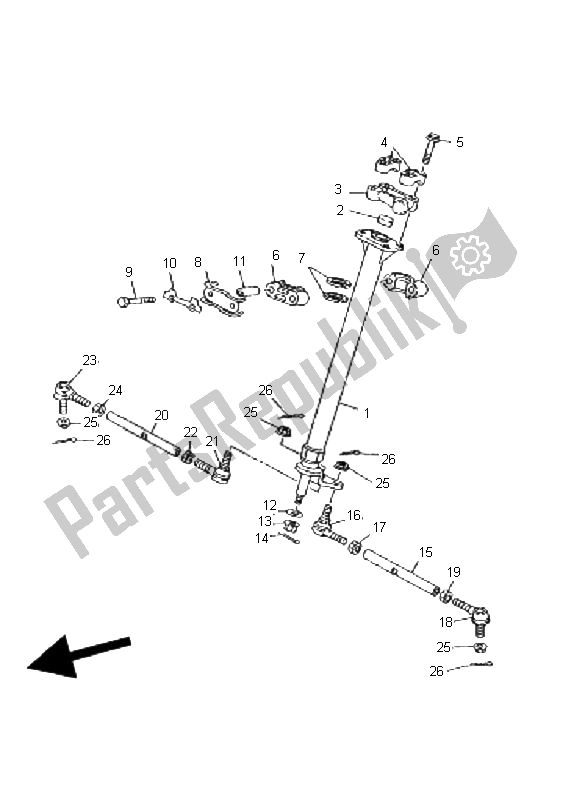 Todas las partes para Direccion de Yamaha YFM 80 Badger 2001