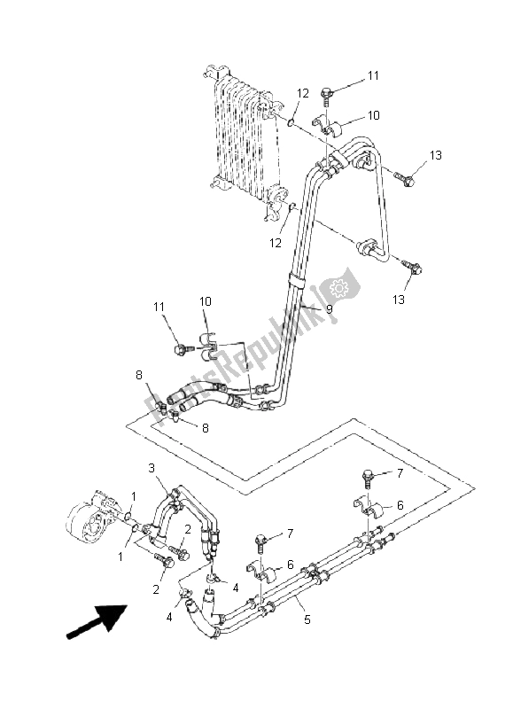 All parts for the Oil Pipe of the Yamaha YXR 450 FA Rhino 2006