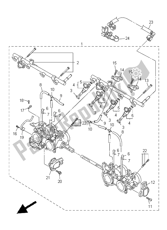 All parts for the Intake 2 of the Yamaha FJR 1300A 2014