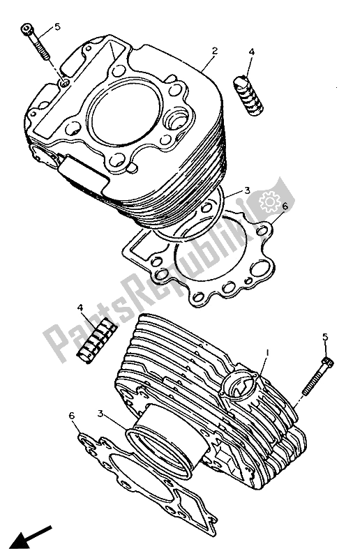 Wszystkie części do Cylinder Yamaha XV 535 Virago 1990