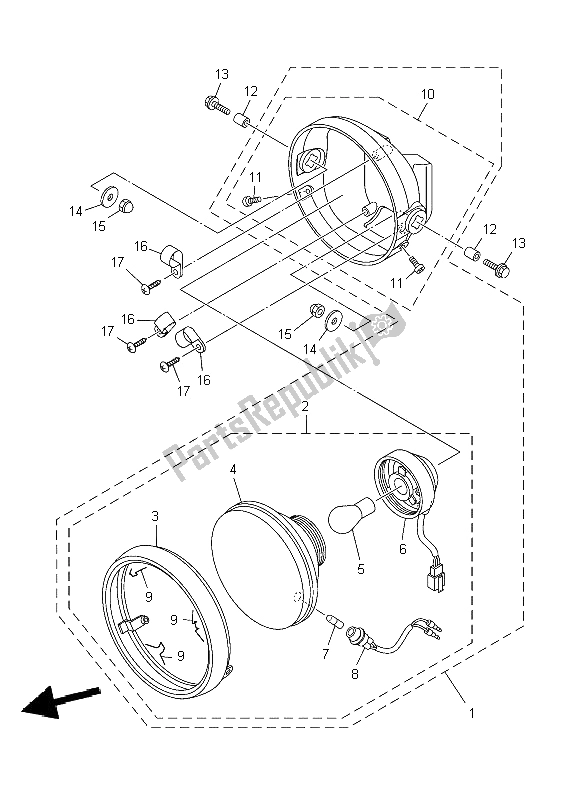 Todas las partes para Faro de Yamaha YBR 125 ED 2009