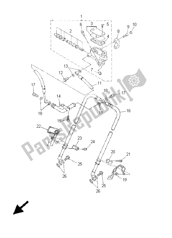 Toutes les pièces pour le Maître-cylindre Avant du Yamaha Xvztf Royalstar Venture 1300 2001