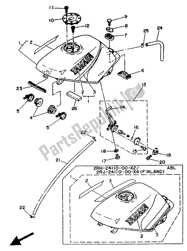 Todas las partes para Depósito De Combustible de Yamaha TZR 125 1992