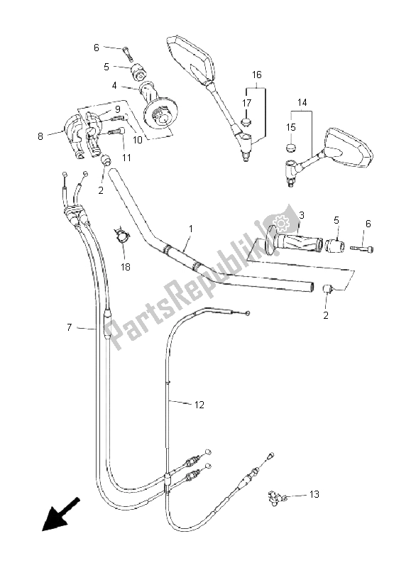 Wszystkie części do Uchwyt Kierownicy I Kabel Yamaha FZ1 NA Fazer 1000 2008