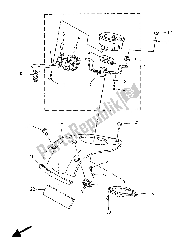 All parts for the Meter of the Yamaha XVZ 1300 Royalstar 1996