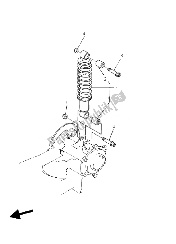 All parts for the Rear Suspension of the Yamaha YFM 50R 2007