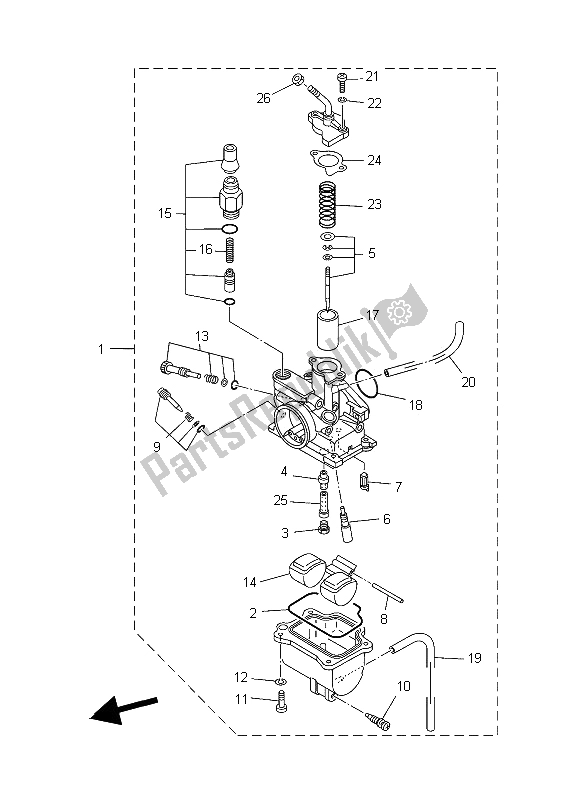 Tutte le parti per il Carburatore del Yamaha TT R 90E 2006