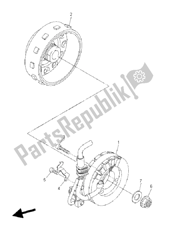 All parts for the Generator of the Yamaha WR 250X 2008