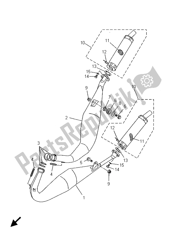 Toutes les pièces pour le échappement du Yamaha TZ 250 2001