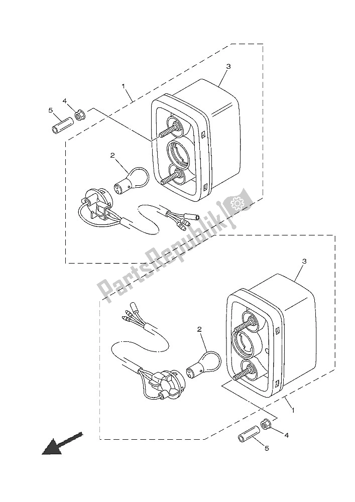 All parts for the Taillight of the Yamaha YXE 700E 2016