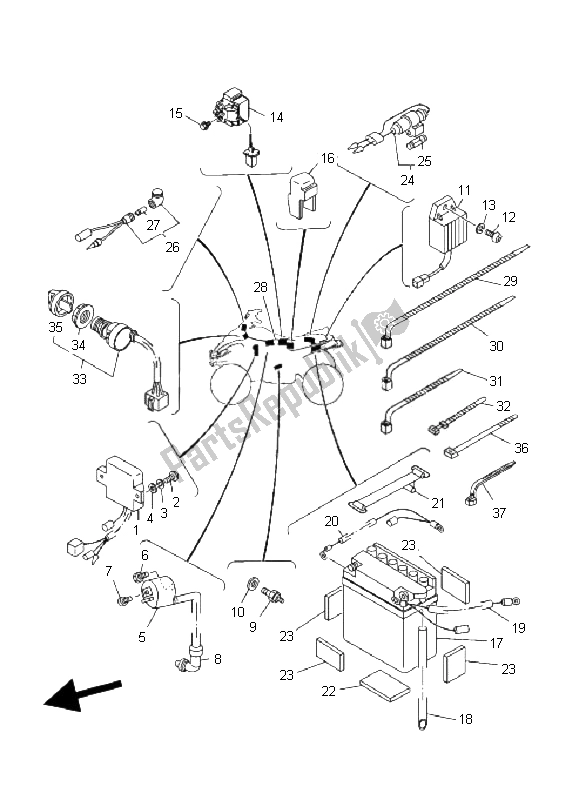 All parts for the Electrical 1 of the Yamaha YFM 80R 2005