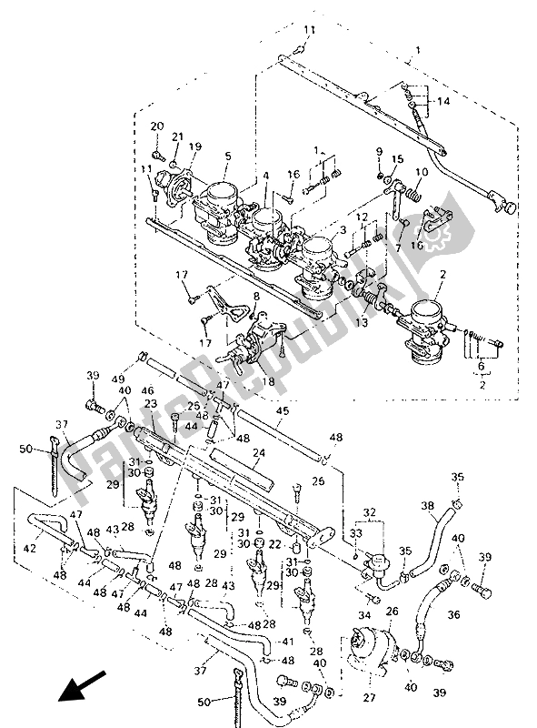 Toutes les pièces pour le Admission 2 du Yamaha GTS 1000 1993