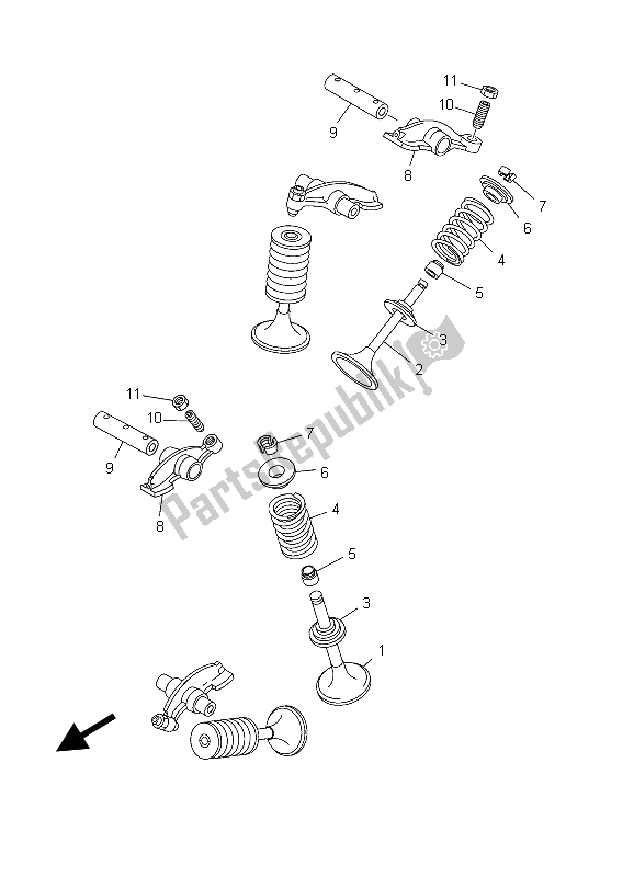 All parts for the Valve of the Yamaha XVS 1100A Dragstar Classic 2003