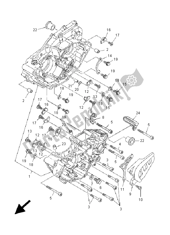 Todas as partes de Bloco Do Motor do Yamaha WR 250F 2001