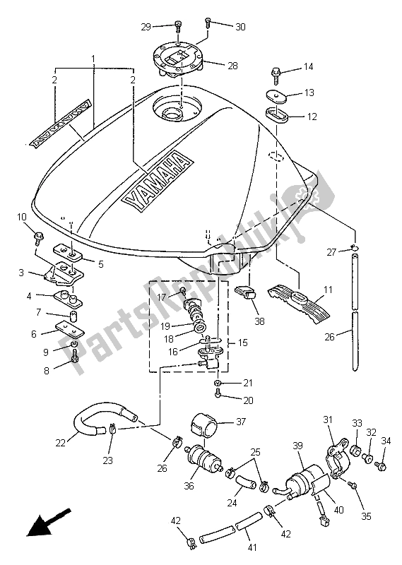 Tutte le parti per il Serbatoio Di Carburante del Yamaha XJ 900S Diversion 1997