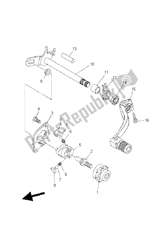 All parts for the Shift Shaft of the Yamaha WR 250F 2011