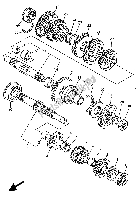 Toutes les pièces pour le Transmission du Yamaha YZF 750 SP 1993