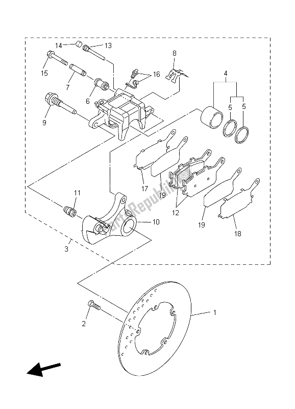 Toutes les pièces pour le étrier De Frein Arrière du Yamaha YZF R1 1000 2006