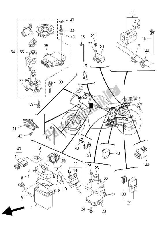 All parts for the Electrical 2 of the Yamaha FZ6 Sahg 600 2009