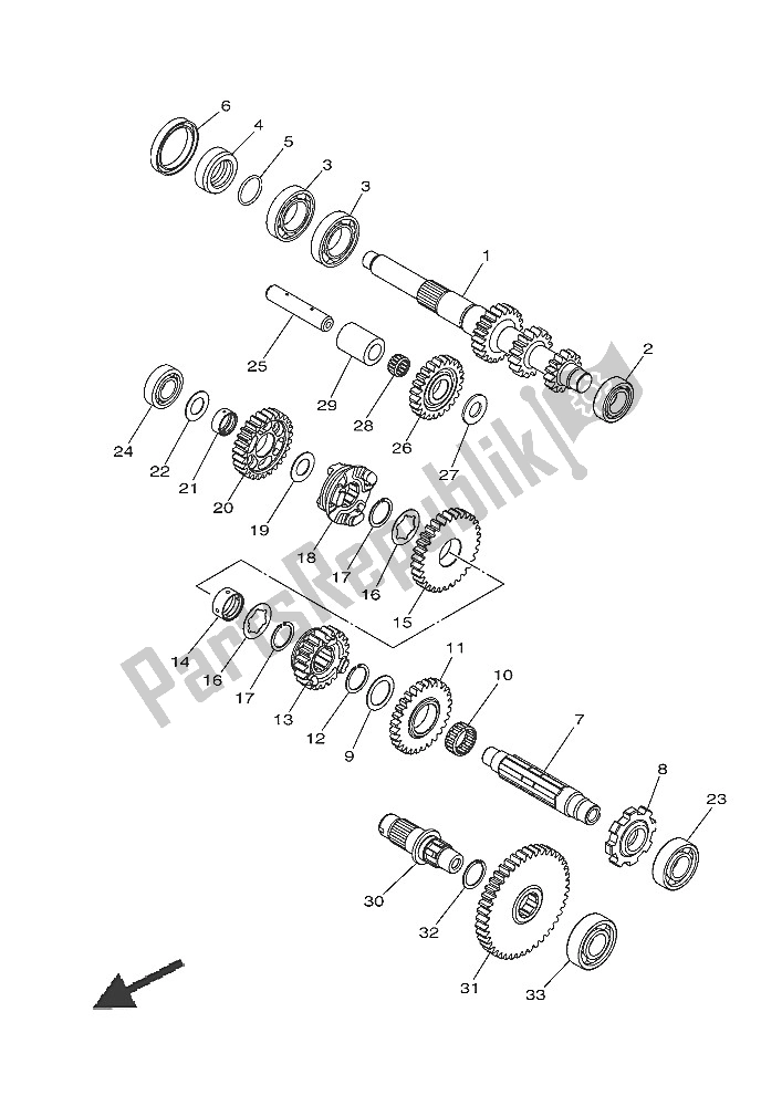 Wszystkie części do Przenoszenie Yamaha YFM 700 Fwad Grizzly EPS SE 2016