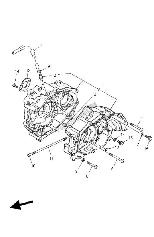 All parts for the Crankcase of the Yamaha YFM 80R 2006