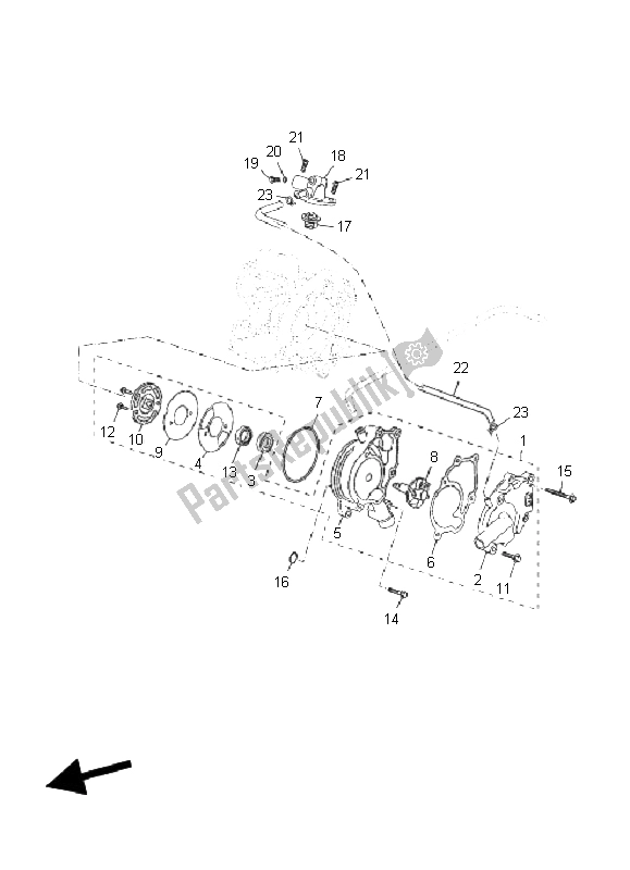 All parts for the Water Pump of the Yamaha YP 125R X MAX 2011