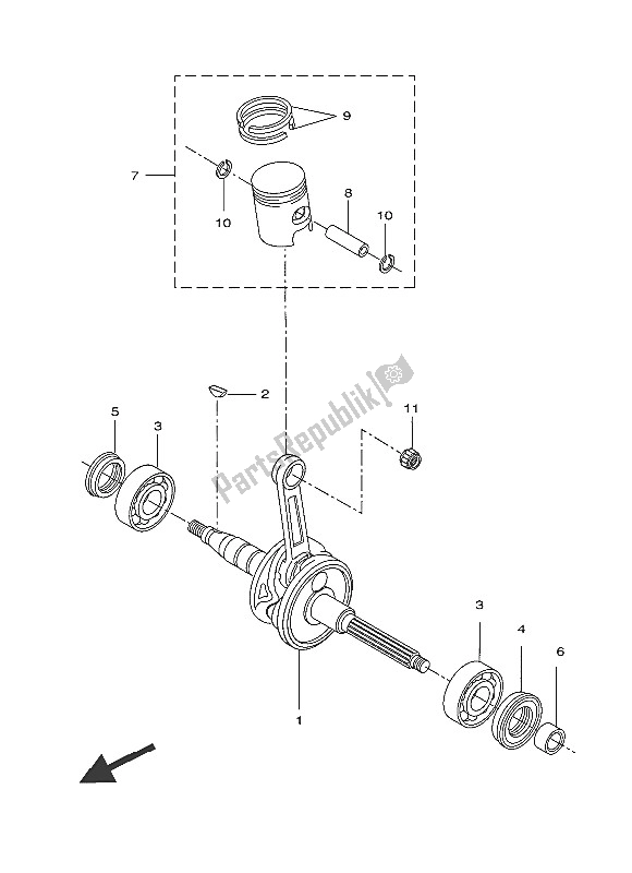 Todas las partes para Cigüeñal Y Pistón de Yamaha CW 50N 2016