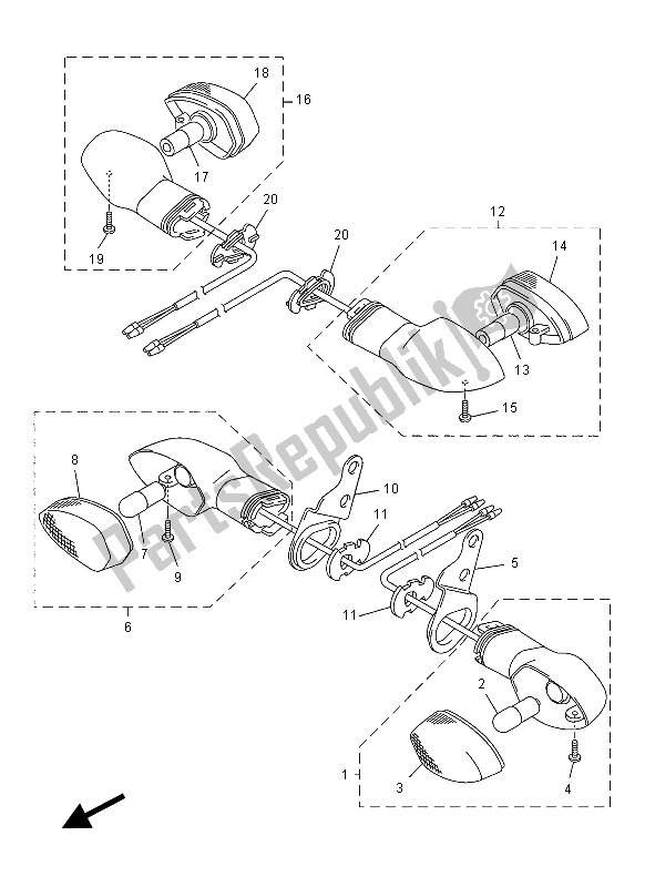 Todas las partes para Luz Intermitente de Yamaha WR 450F 2012