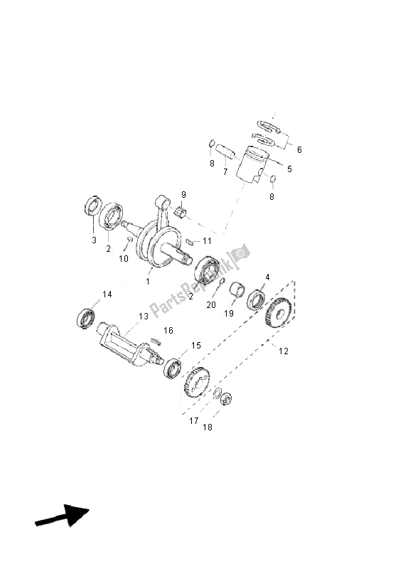 Todas las partes para Cigüeñal Y Pistón de Yamaha TZR 50 2010