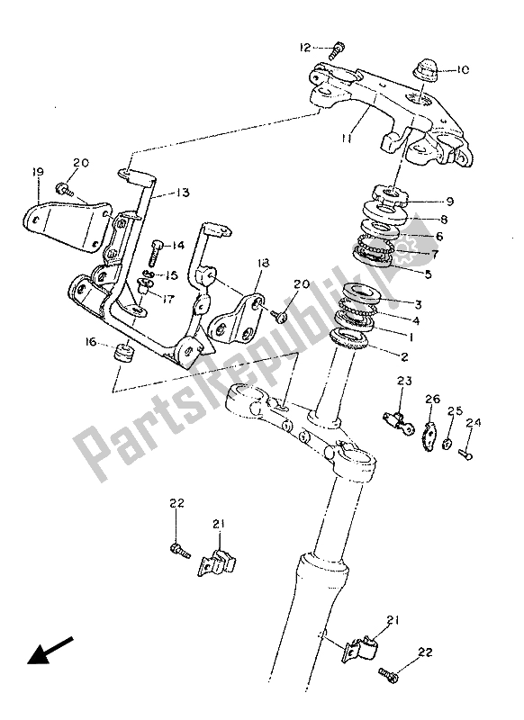 Todas las partes para Direccion de Yamaha SRX 600 1987