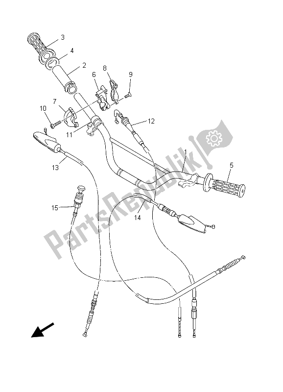 Alle onderdelen voor de Stuurhendel En Kabel van de Yamaha TT R 125 SW LW 2003