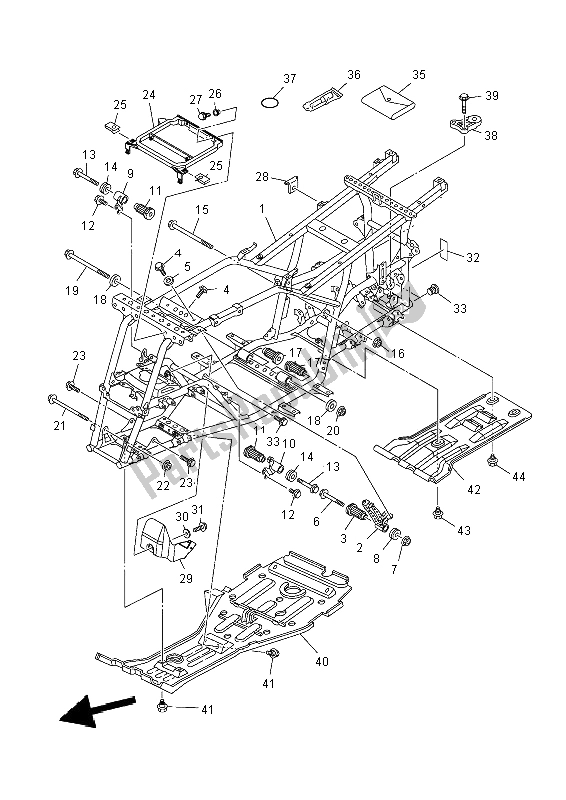 All parts for the Frame of the Yamaha YFM 450 Fwad IRS Grizzly 4X4 Yamaha Black 2014